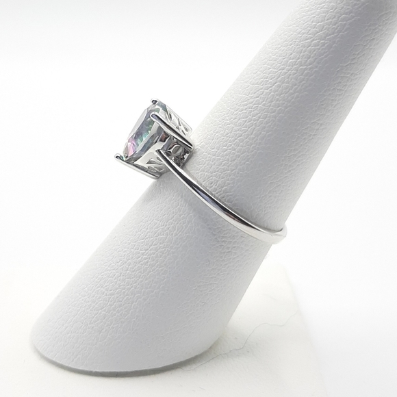 Mystic Quartz Heart Cut Ring Vivid Rainbow Colors Valentine's New - Picture 4 of 8